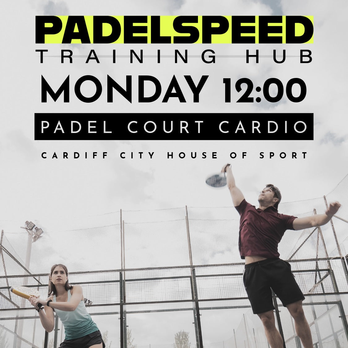 Padelspeed Training Hub: Padel Court Cardio, Monday 12pm (Cardiff)