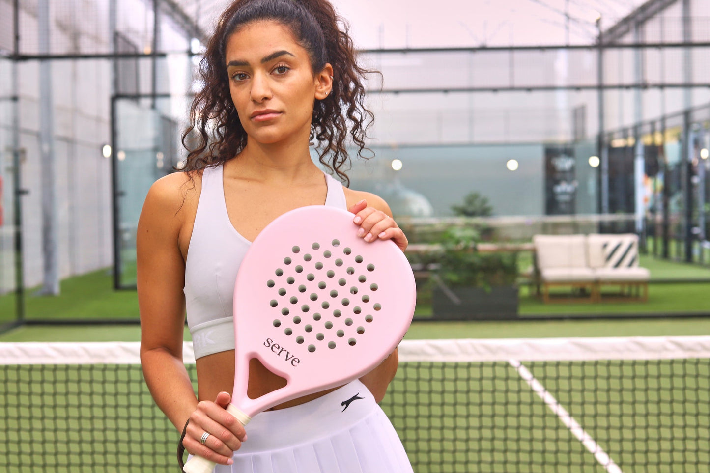 Padel Racket Serve Pastel Pink