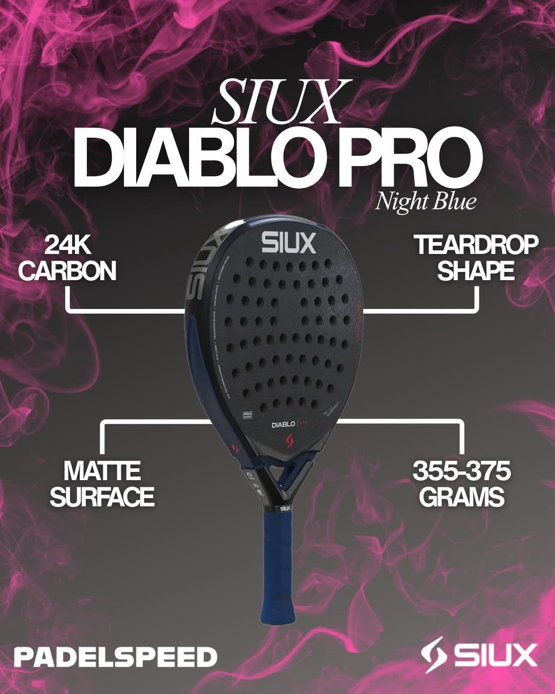 Padel Racket Siux Diablo Pro Night Blue (2026)