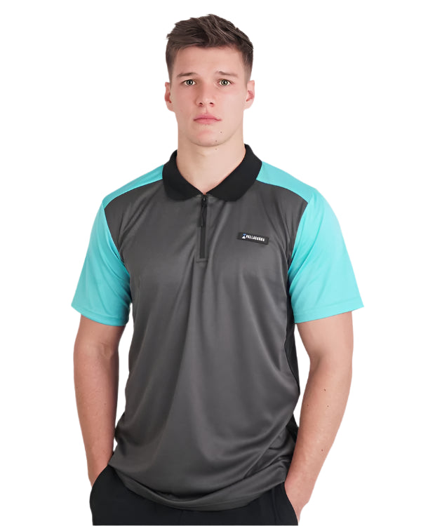 Men's Pallacorda Premium Zip Polo (Grey)