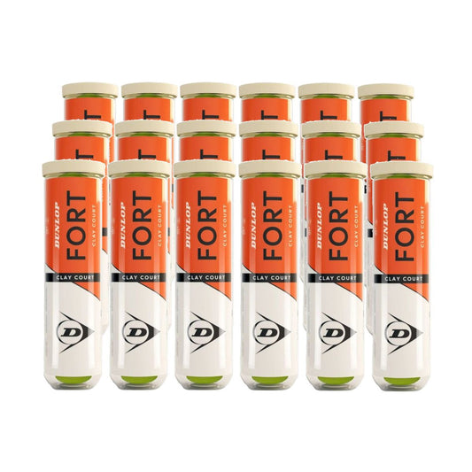 Tennis Balls Dunlop Fort Clay Court Tournament Select (Box of 18 Tubes / 72 Balls)
